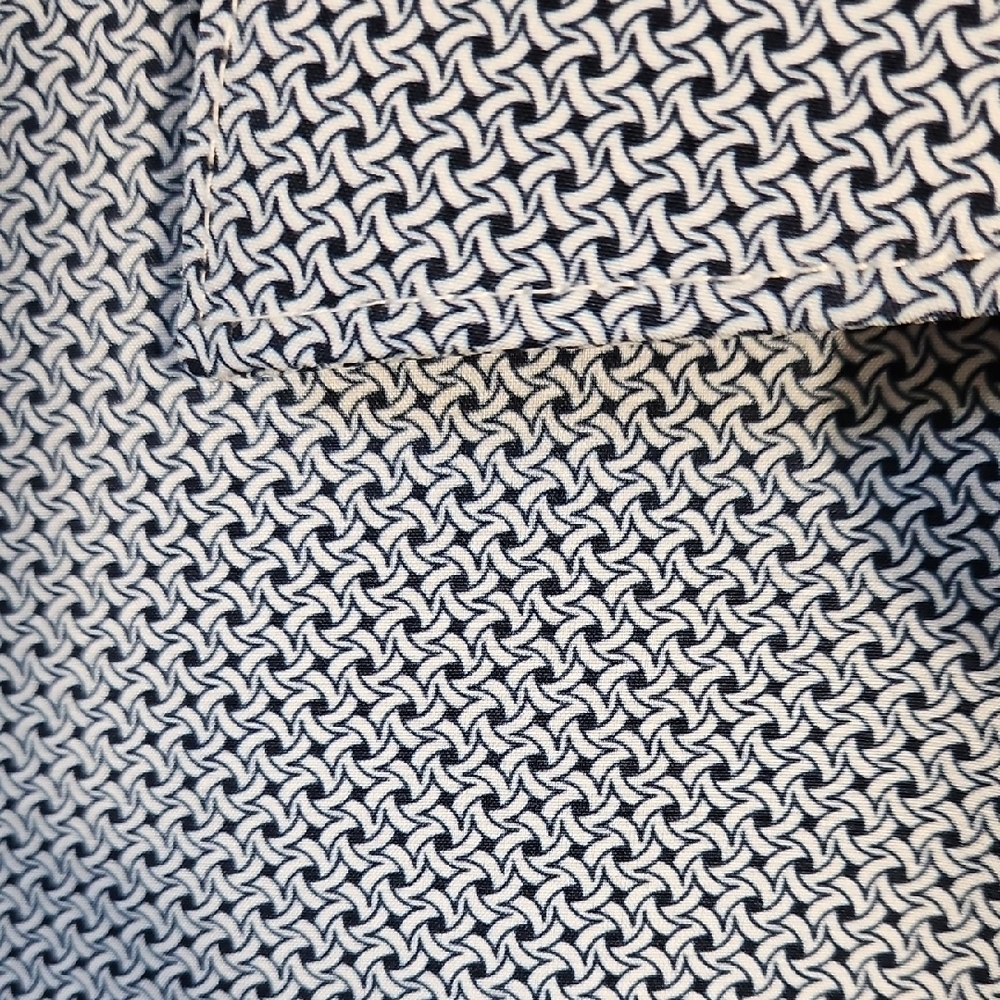 Men's Construct Blue Patterned Button Down Shirt … - image 3